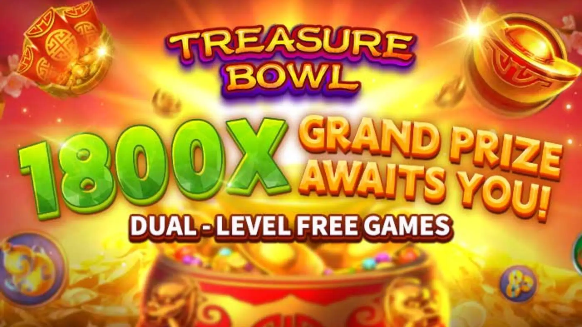 Multiplicadores Treasure Bowl 7ybig - 7777x Máximo com Tigela Dourada